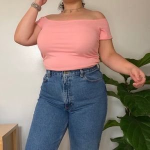 Pink off the Shoulder Crop Top - Divided (H&M)